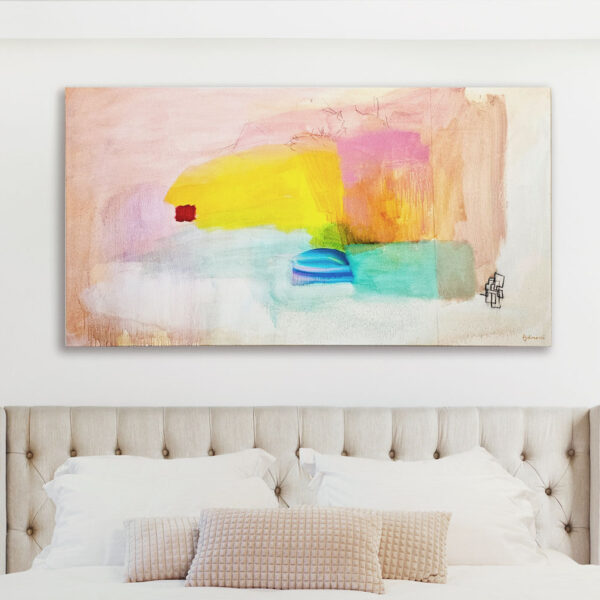 Moderna slika za spavaću sobu duguljasta apstrakcija na platnu
